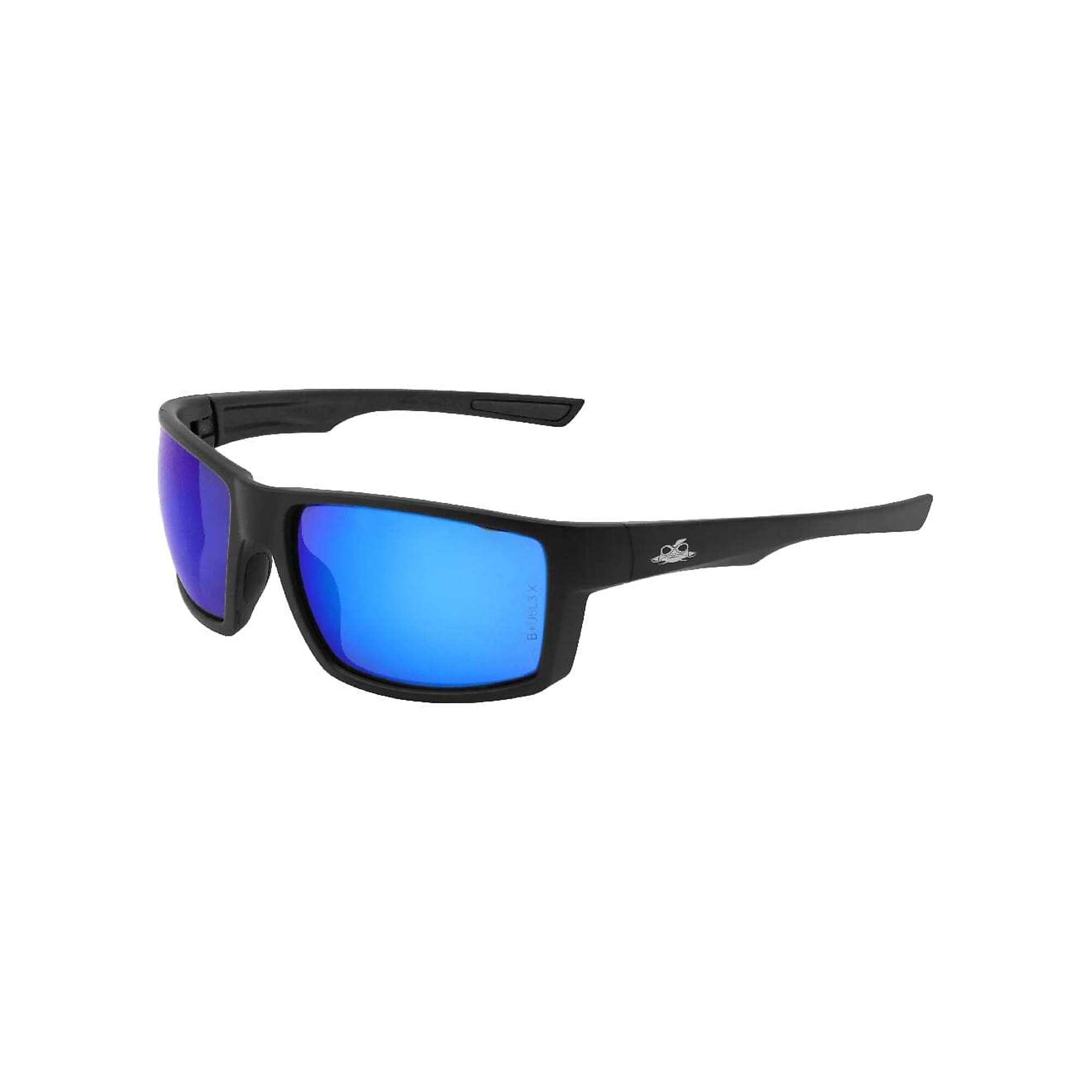 Bullhead Safety Sawfish™, Blue Mirror AF Lens, Black Frame Safety Glasses - 12 Pairs, Frame Color Matte Black, Lens Color Blue, ANSI Z87 Compliant, Model# BH2669PFT